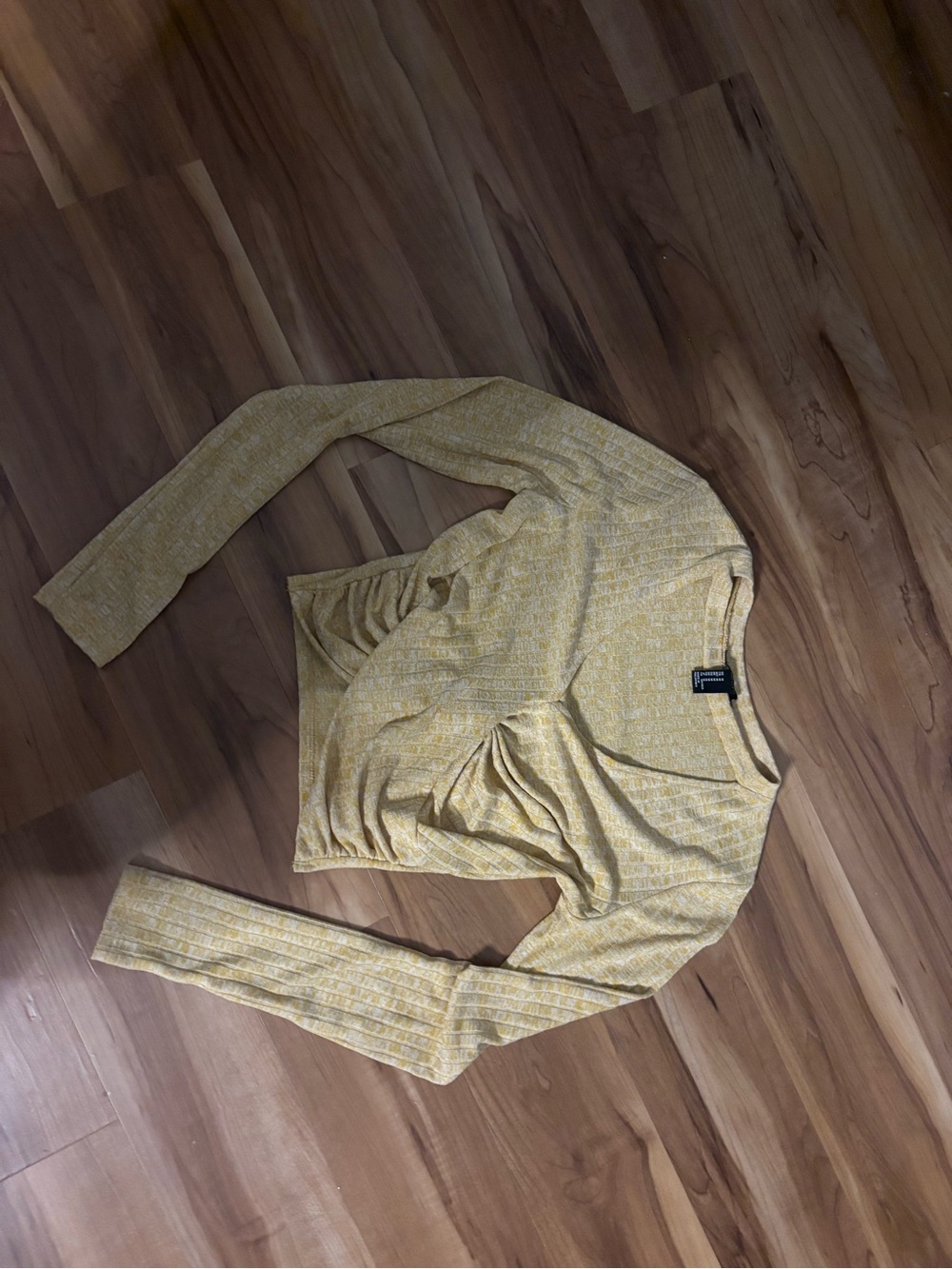 Forever 21 Yellow Crossover-Front Crop Top